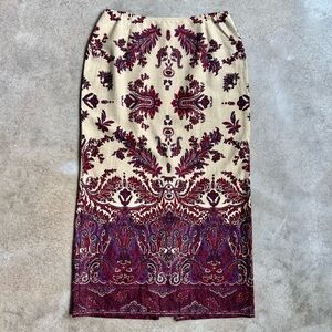 Vintage Norton McNaughton Paisley Linen Maxi Skirt